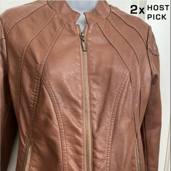 *2x HP* Alfani Faux Leather Moto Jacket SP - Picture 1 of 11